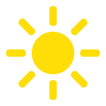 Icon Sonne als Zeichen f&uuml;r Solar, Sommer oder Hitze
