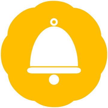 Icon Symbol auf Button in orange: Klingel