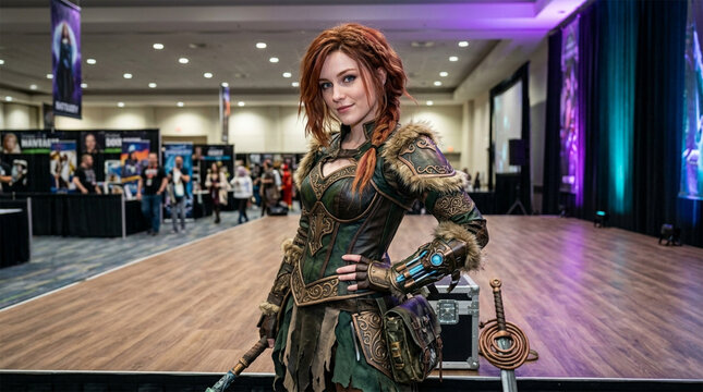 Redhead Fantasy Heroine with Intense Gaze