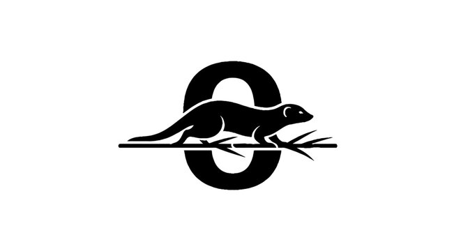 Black and white squirrel and letter C logo design.