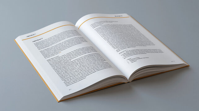 White paper layout showing minimal academic page structure with abstract section, pull quote column, footnote references, and branded header bar, professional document design for