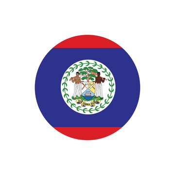 Belize Flag Circle Icon Symbol Isolated on Background