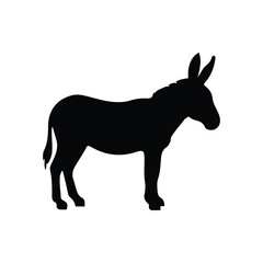 Fototapeta premium Silhouette of a donkey isolated on white background