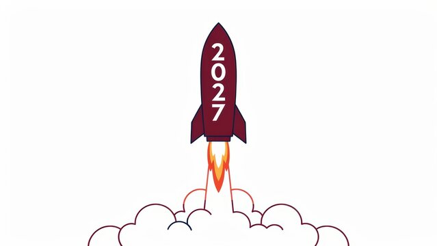 Rocket launching with 2027 countdown