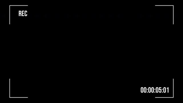 Digital video camera recorder screen overlay on black background.