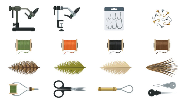 Fly fishing tackle and tools.