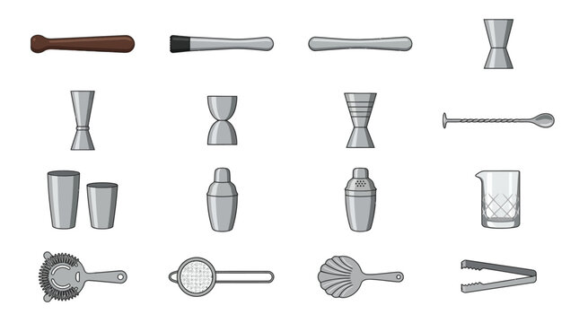 Bar tools and cocktail equipment.