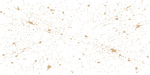 Abstract Splatter Texture: A striking abstract background featuring a chaotic yet artistic splatter pattern of beige and brown paint droplets on a white canvas. © MD