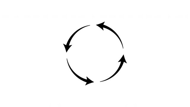 Circular Arrows Cycle Icon. Continuous Process, Recycling, And Sustainability Motion Graphic. Looping Workflow And Iterative Development