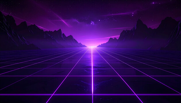 Neon Horizon Cyber Landscape