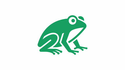 Fototapeta premium Green Frog Illustration on White Background.