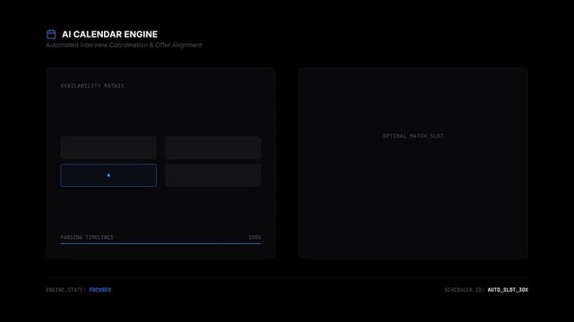 Dynamic Action, Calendar Engine Interface, Digital Workspace, Graphic Design, Dark Environment, User Perspective, Technology Concept