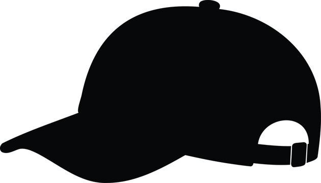 Baseball Cap Icon &ndash; Adjustable Snapback Hat Silhouette Vector Symbol for Fashion and Sports