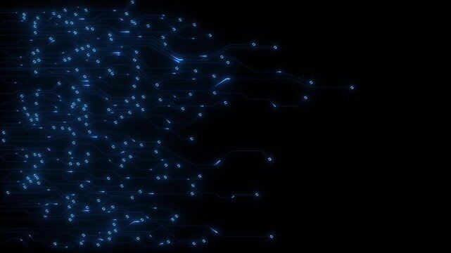 Abstract glowing neon linesbackground electronic print circuit dot and 4k video...