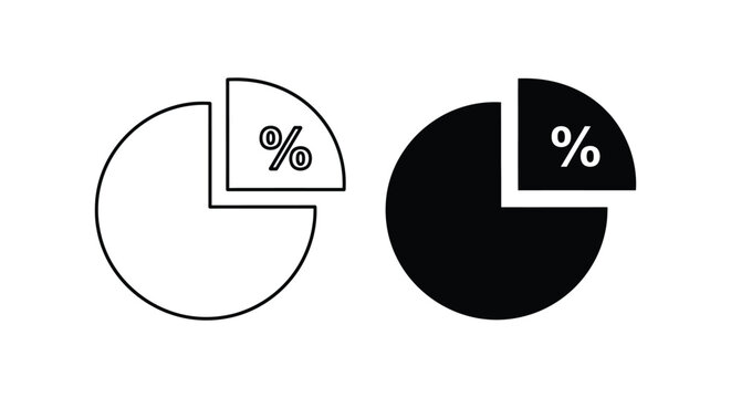 Percentage pie charts comparison illustration