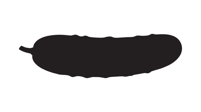 Cucumber Silhouette Against A White Background Black And White Silhouette