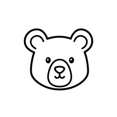 Fototapeta premium Cute Bear Head Design Featuring Simple Lines and a Charming Expression, Perfect for Children's Illustrations or Playful Decorations