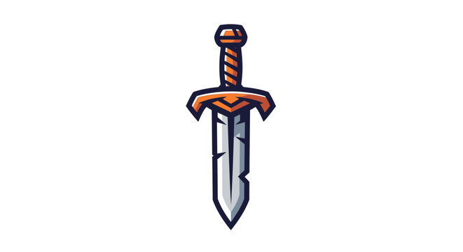 Medieval fantasy longsword with brown leather hilt.