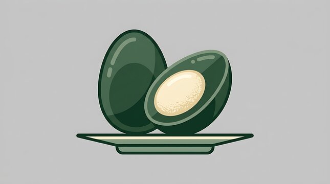 Preserved century eggs on a small plate