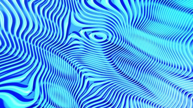 Cyan Blue Metallic Swirl Animated Texture - Professional VJ Loop