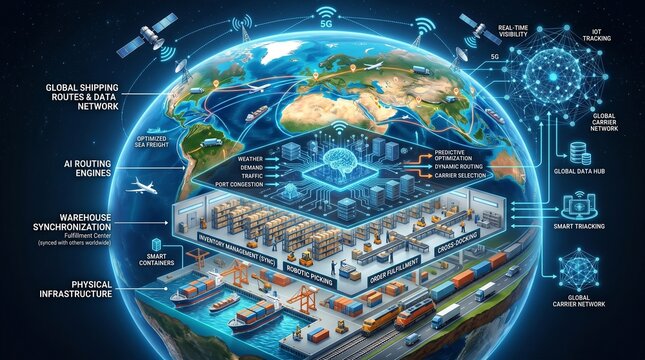 Smart Global Logistics Network with AI and Real-Time Tracking Systems