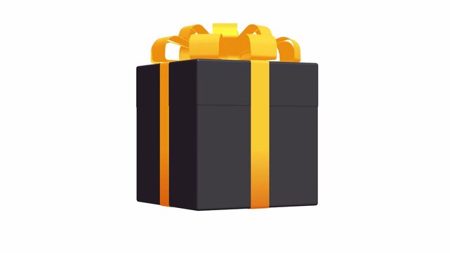 Elegant Black Gift Box With Ribbon, Celebrating Gift Exchange, Traditional and Festive Atmosphere Luxury treat, present, shopping, black friday sale and retail concept digitally generated video.