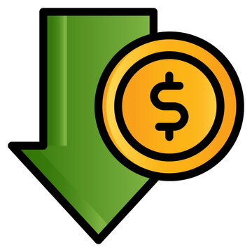  money decrease Filled Outline Icon