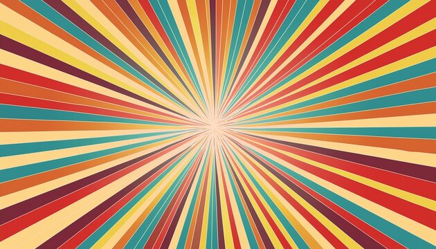 retro seventies stripes sunrays background design