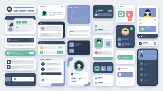 Modern UI UX design elements set for web and mobile applications
