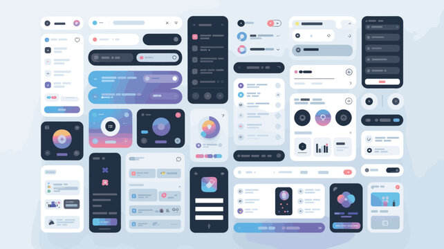 Modern UI UX Design Elements Set Vector