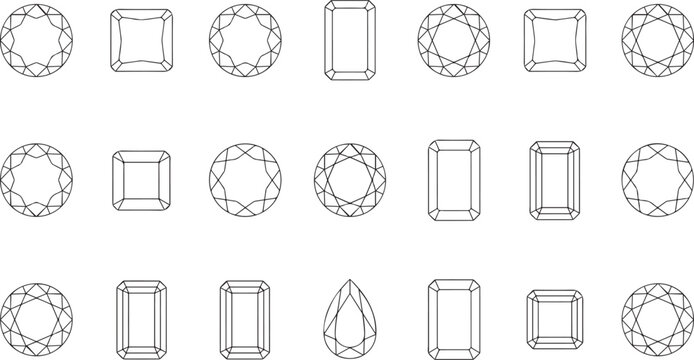 a collection of various gemstone shapes and cuts