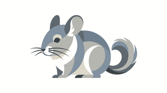 Gray cartoon chipmunk standing sideways.
