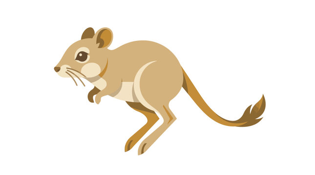 Cartoon kangaroo in motion fast running.
