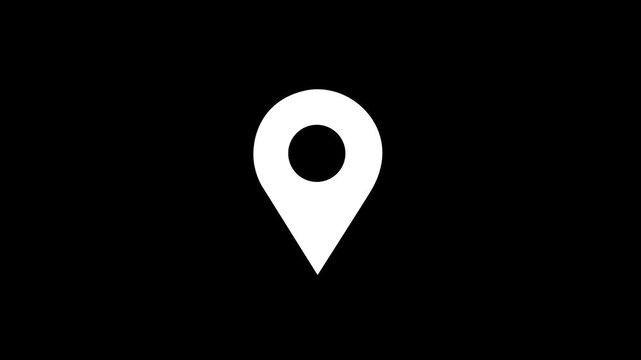 Map pointer icon set with pin symbols global positioning system, bright, discovery, 4k video.