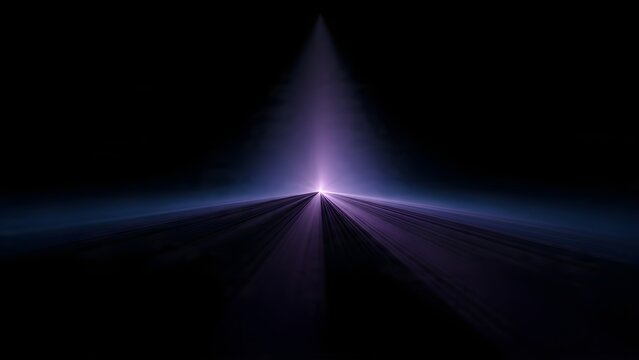 Shining bright beam of cosmic light emanating from a central point against a dark expanse representing energy formation and luminous diffusion in abstract space visuals for creative projects and