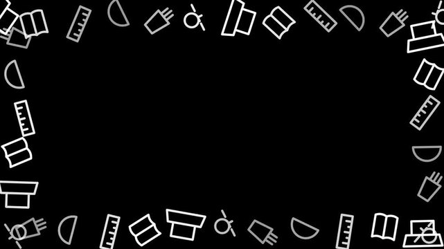 Animated Education Icon Frame Loop Motion Graphic for Learning Presentations and School Backgrounds