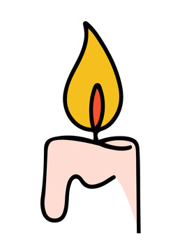One line drawing of home candle. Beautiful minimal continuous line candle vector illustration design