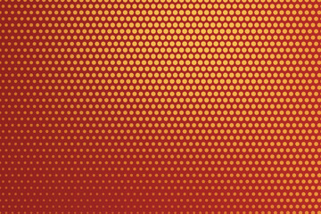 Fototapeta premium Red and orange halftone background, with a grid, of circular dots, gradient pattern texture circles