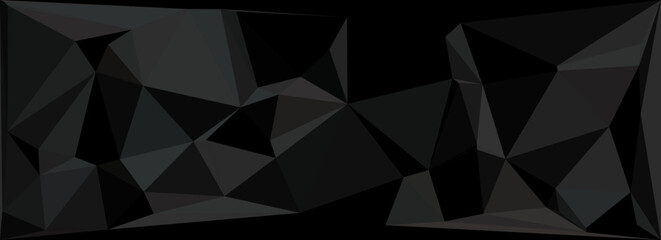 Obraz premium Dark Abstract Low Poly Geometric Background With Black Polygon Shapes