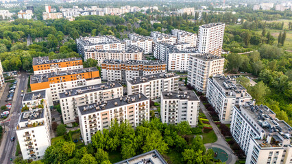 Aerial photo of a modern residential area, Warsaw, Poland (Wola district) © Andrzej