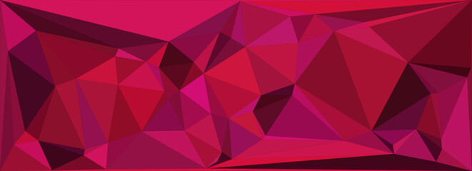 Bold Red Pink Low Poly Geometric Abstract Background © Makhon