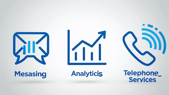 Minimalist blue envelope and chat bubble icon.