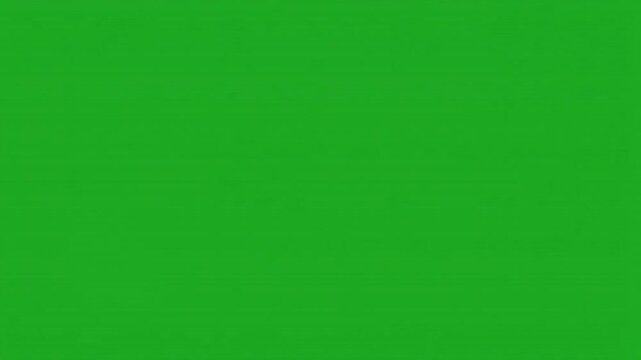 Abstract animation with yellow triangle and white shapes on a vibrant green background