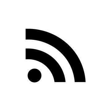 Black RSS Feed Icon on White Background