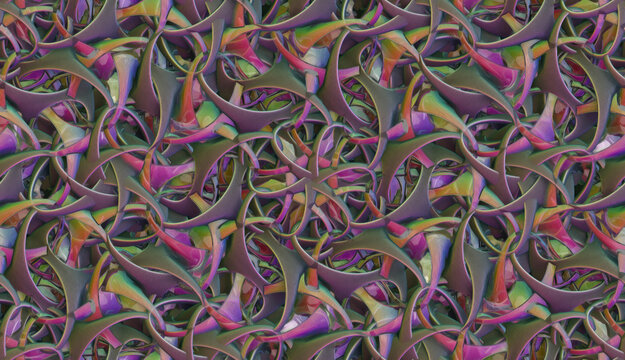Futuristic wall art in a seamless pattern style.