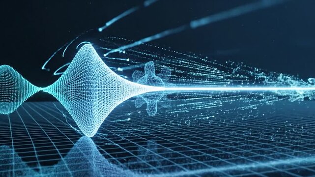 Abstract Digital Simulation of a Glowing Particle Being Pulled Through a Focused Energy Light Beam