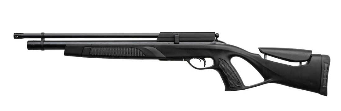 Black PCP air rifle on white