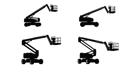 Four Articulating Boom Lifts In Silhouette lift © Rita