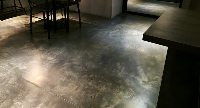 Subtle tonal variations and a textured finish on polished concrete