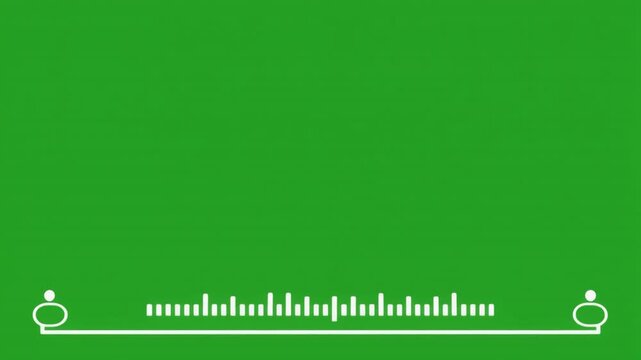 Animated audio waveform on a green screen background for music and sound visualization